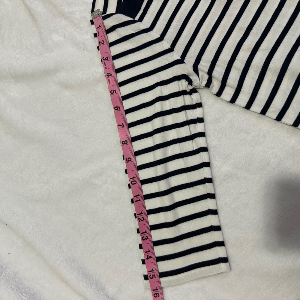 Lauren Ralph Lauren Striped Boat Neck Top Navy White Anchor Logo Small - Picture 9 of 9